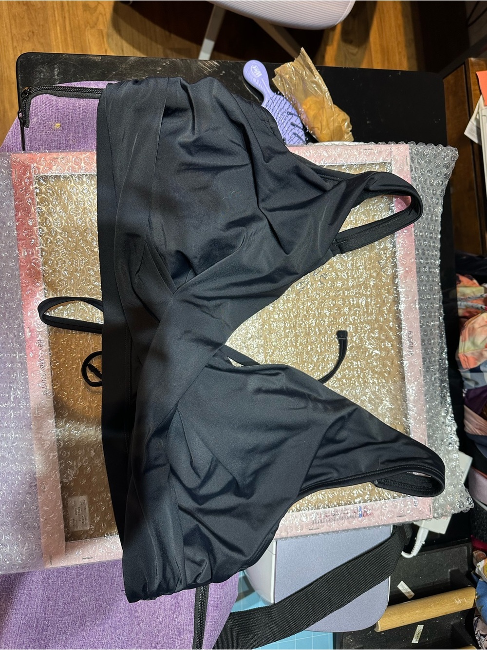 Time and Tru Black Seamless Bikini Top